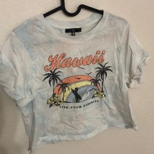 Hawaii light tie dye crop top, small